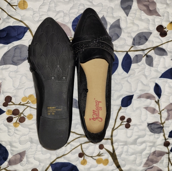 Jellypop Black Pointed Toe Flats Size 9 - Picture 2 of 3
